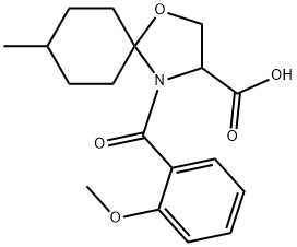 4-(2-methoxybenzoyl)-8-methyl-1-oxa-4-azaspiro[4.5]decane-3-carboxylic acid picture