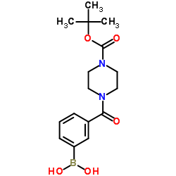(3-(4-(叔-丁氧基羰基)哌嗪-1-羰基)苯基)硼酸结构式