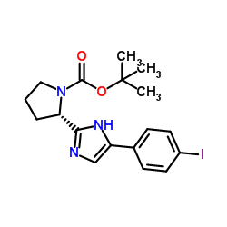 (S)-2-(5-(4-碘苯基)-1H-咪唑-2-基)吡咯烷-1-羧酸叔丁酯图片