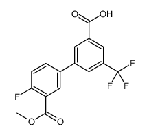 3-(4-fluoro-3-methoxycarbonylphenyl)-5-(trifluoromethyl)benzoic acid结构式