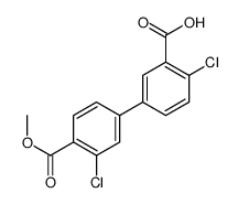 2-chloro-5-(3-chloro-4-methoxycarbonylphenyl)benzoic acid Structure