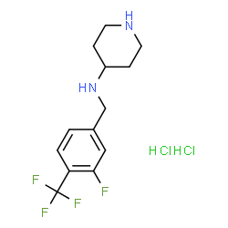 N-[3-Fluoro-4-(trifluoromethyl)benzyl]piperidin-4-amine dihydrochloride结构式