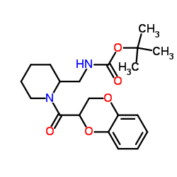 [1-(2,3-Dihydro-benzo[1,4]dioxine-2-carbonyl)-piperidin-2-ylmethyl]-carbamic acid tert-butyl ester结构式