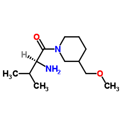 (2S)-2-Amino-1-[3-(methoxymethyl)-1-piperidinyl]-3-methyl-1-butanone结构式