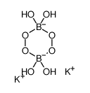 dipotassium,3,3,6,6-tetrahydroxy-1,2,4,5-tetraoxa-3,6-diboranuidacyclohexane结构式