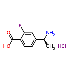 (S)-4-(1-Aminoethyl)-2-fluorobenzoic acid hydrochloride structure