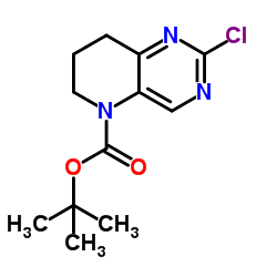 2-Methyl-2-propanyl 2-chloro-7,8-dihydropyrido[3,2-d]pyrimidine-5(6H)-carboxylate Structure