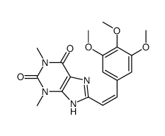 1,3-dimethyl-8-[(E)-2-(3,4,5-trimethoxyphenyl)ethenyl]-7H-purine-2,6-dione结构式