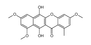 6,11-dihydroxy-3,8,10-trimethoxy-1-methyl-12H-benzo[b]xanthen-12-one结构式