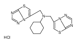 N,N-bis([1,3]thiazolo[3,2-b][1,2,4]triazol-6-ylmethyl)cyclohexanamine,hydrochloride Structure