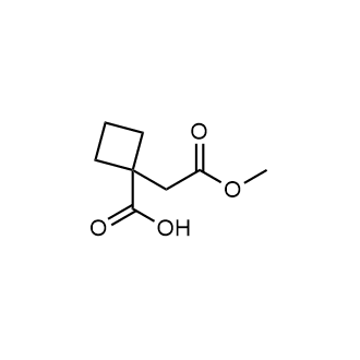 1-(2-Methoxy-2-oxoethyl)cyclobutane-1-carboxylic acid structure