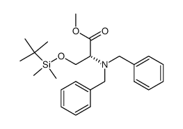 (R)-3-(tert-Butyl-dimethyl-silanyloxy)-2-dibenzylamino-propionic acid methyl ester结构式