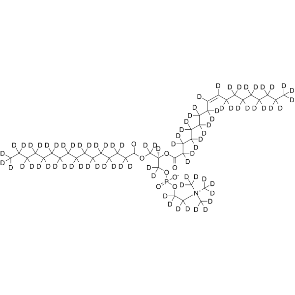 1-Palmitoyl-2-oleoyl-sn-glycero-3-PC-d82 Structure