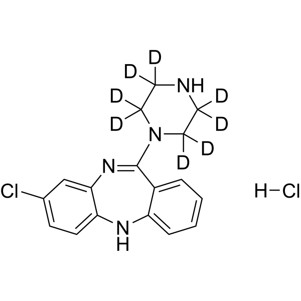 N-Desmethylclozapine-d8 hydrochloride structure