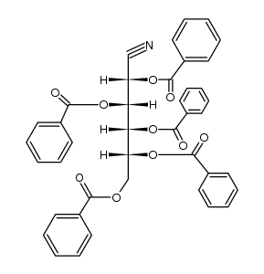 2,3,4,5,6-penta-O-benzoyl-D-glucononitrile Structure