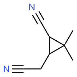 Cyclopropaneacetonitrile, 3-cyano-2,2-dimethyl- (9CI) Structure