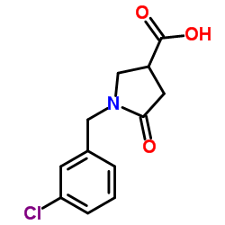1-(3-Chlorobenzyl)-5-oxo-3-pyrrolidinecarboxylic acid结构式