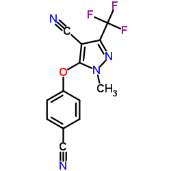 5-(4-Cyanophenoxy)-1-methyl-3-(trifluoromethyl)-1H-pyrazole-4-carbonitrile结构式