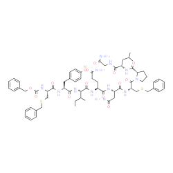 S-benzyl-N-(benzyloxycarbonyl)-L-cysteinyl-L-tyrosyl-L-isoleucyl-L-glutaminyl-L-asparaginyl-S-benzyl-L-cysteinyl-L-prolyl-L-leucylglycinamide结构式