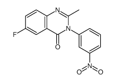 6-fluoro-2-methyl-3-(3-nitrophenyl)quinazolin-4-one结构式
