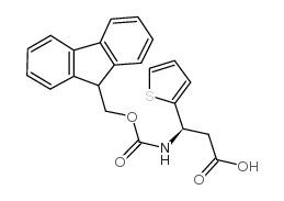 (R)-3-((((9H-芴-9-基)甲氧基)羰基)氨基)-3-(噻吩-2-基)丙酸结构式
