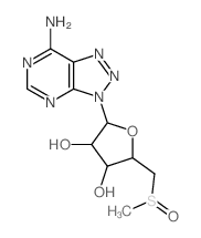 3H-1,2,3-Triazolo[4,5-d]pyrimidin-7-amine,3-[5-deoxy-5-(methylsulfinyl)-b-D-ribofuranosyl]-(9CI) Structure