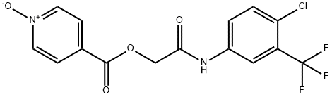4-Pyridinecarboxylic acid, 2-[[4-chloro-3-(trifluoromethyl)phenyl]amino]-2-oxoethyl ester, 1-oxide Structure