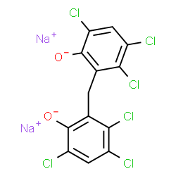 sodium hydrogen 2,2'-methylenebis[3,4,6-trichlorophenolate] structure