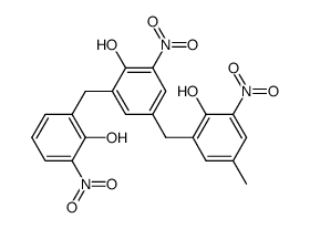 4-<(2-Hydroxy-5-methyl-3-nitro)benzyl>-2-<(2-hydroxy-3-nitro)benzyl>-6-nitrophenol Structure