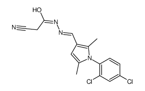 2-cyano-N-[(E)-[1-(2,4-dichlorophenyl)-2,5-dimethylpyrrol-3-yl]methylideneamino]acetamide Structure
