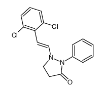 1-(2,6-dichloro-styryl)-2-phenyl-pyrazolidin-3-one结构式