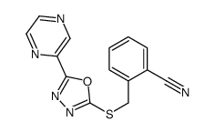 Benzonitrile, 2-[[(5-pyrazinyl-1,3,4-oxadiazol-2-yl)thio]methyl]- (9CI) picture