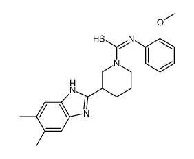 1-Piperidinecarbothioamide,3-(5,6-dimethyl-1H-benzimidazol-2-yl)-N-(2-methoxyphenyl)-(9CI)结构式