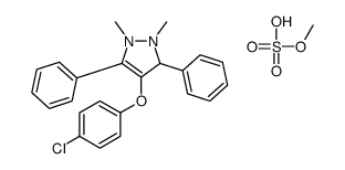 4-(4-chlorophenoxy)-1,2-dimethyl-3,5-diphenyl-1,3-dihydropyrazol-1-ium,methyl sulfate结构式