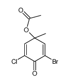 (3-bromo-5-chloro-1-methyl-4-oxocyclohexa-2,5-dien-1-yl) acetate结构式