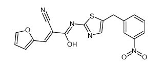 2-cyano-3-(furan-2-yl)-N-[5-[(3-nitrophenyl)methyl]-1,3-thiazol-2-yl]prop-2-enamide Structure