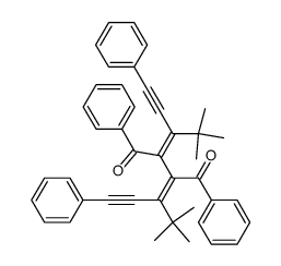 E,Z-4,5-Dibenzoyl-3,6-di-tertbutyl-1,8-diphenyl-octadien-3,5-diin-(1,7)结构式