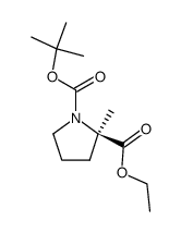 (R)-N-(tert-butoxycarbonyl)-α-methylproline ethyl ester Structure