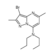 3-溴-2,5-二甲基-7-二丙基氨基吡唑并[1,5-a]嘧啶结构式