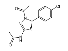 N-(4-acetyl-5-(4-chlorophenyl)-4,5-dihydro-1,3,4-thiadiazol-2-yl)acetamide结构式