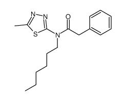 N-hexyl-N-(5-methyl-1,3,4-thiadiazol-2-yl)-2-phenylacetamide结构式