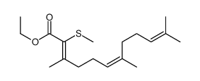 ethyl 3,7,11-trimethyl-2-methylsulfanyldodeca-2,6,10-trienoate结构式