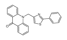 10-[(2-phenyl-1,3-thiazol-4-yl)methyl]acridin-9-one Structure