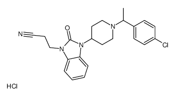 3-[3-[1-[1-(4-chlorophenyl)ethyl]piperidin-4-yl]-2-oxobenzimidazol-1-yl]propanenitrile,hydrochloride结构式