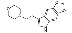 7-(2-morpholin-4-ylethyl)-5H-[1,3]dioxolo[4,5-f]indole结构式