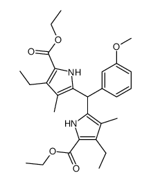 3,9-diethyl-6-(m-methoxyphenyl)-4,8-dimethyl-2,10-diethoxycarbonyldipyrromethane结构式