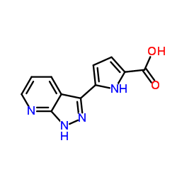 5-(1H-pyrazolo[3,4-b]pyridin-3-yl)-1H-pyrrole-2-carboxylic acid结构式