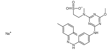 sodium 2-[[4-[[4-[(2-hydroxy-5-methylphenyl)azo]phenyl]amino]-6-methoxy-1,3,5-triazin-2-yl]methylamino]ethanesulphonate结构式