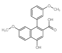 4-hydroxy-7-methoxy-1-(3-methoxyphenyl)naphthalene-2-carboxylic acid结构式