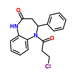 5-(3-Chloropropanoyl)-4-phenyl-1,3,4,5-tetrahydro-2H-1,5-benzodiazepin-2-one结构式